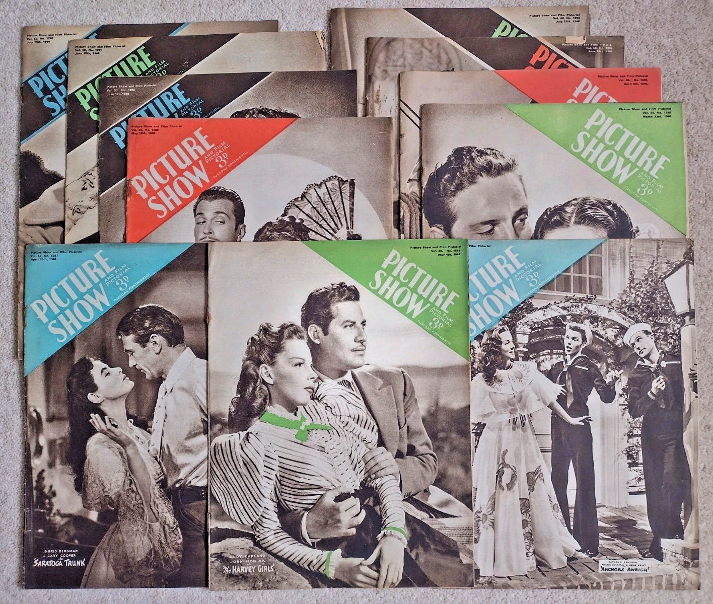 Picture Show magazine x11 1946 issues Garland Sinatra Bergman Cooper +++