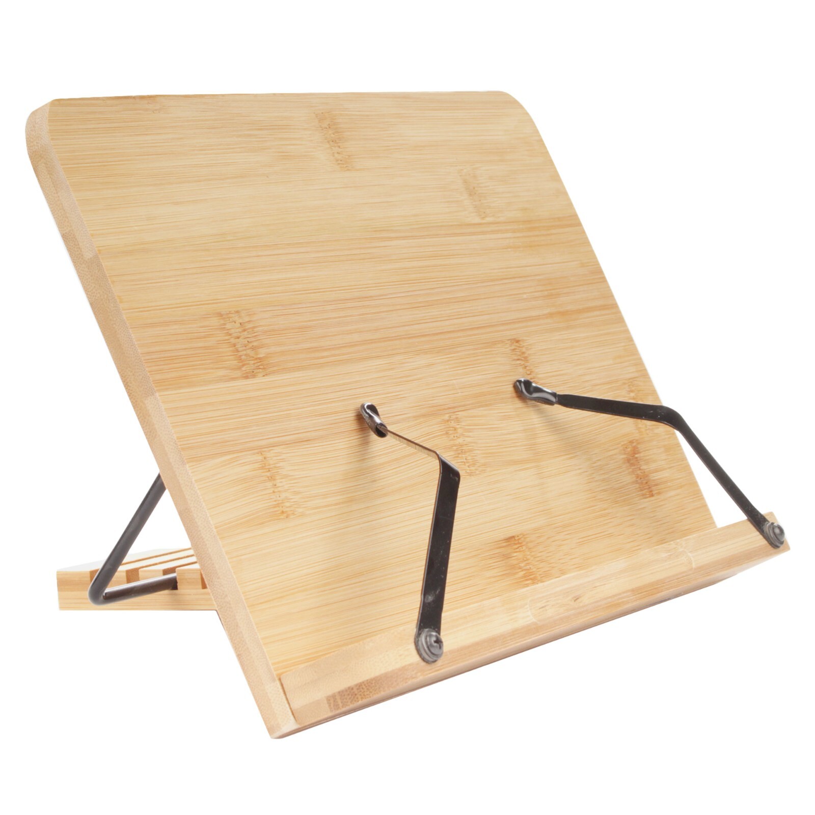 Universal Bamboo Book Stand, for Cookbooks, Reading, Cell Phone, Art, Music
