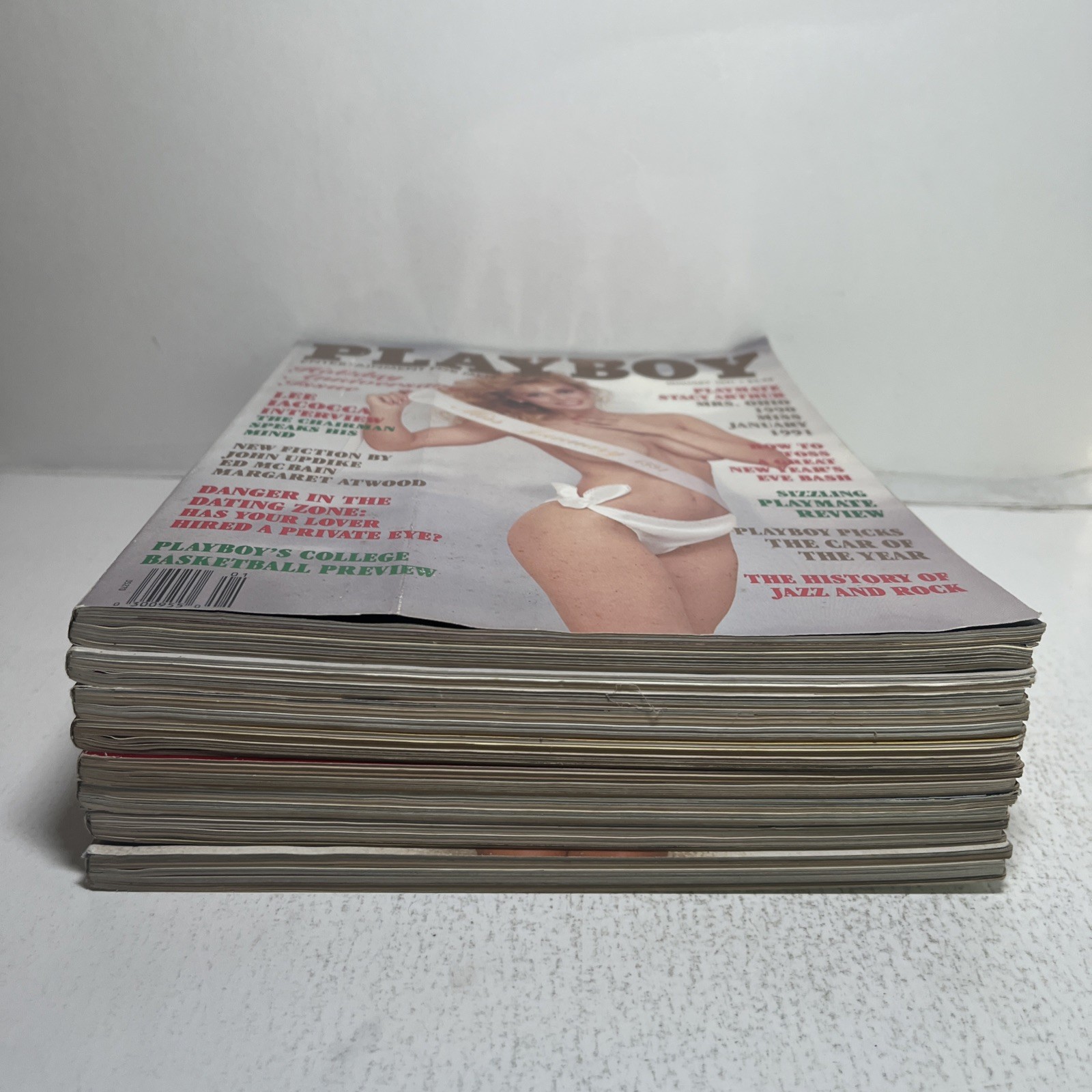 Lot Of 8 Vintage 1991 Playboy Magazines Jan, Apr, May, Jul, Aug, Sep, Nov, Dec