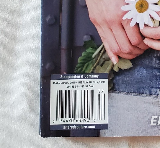 Altered Couture magazine May/Jun/Jul 2015 back issue craft and sewing magazine