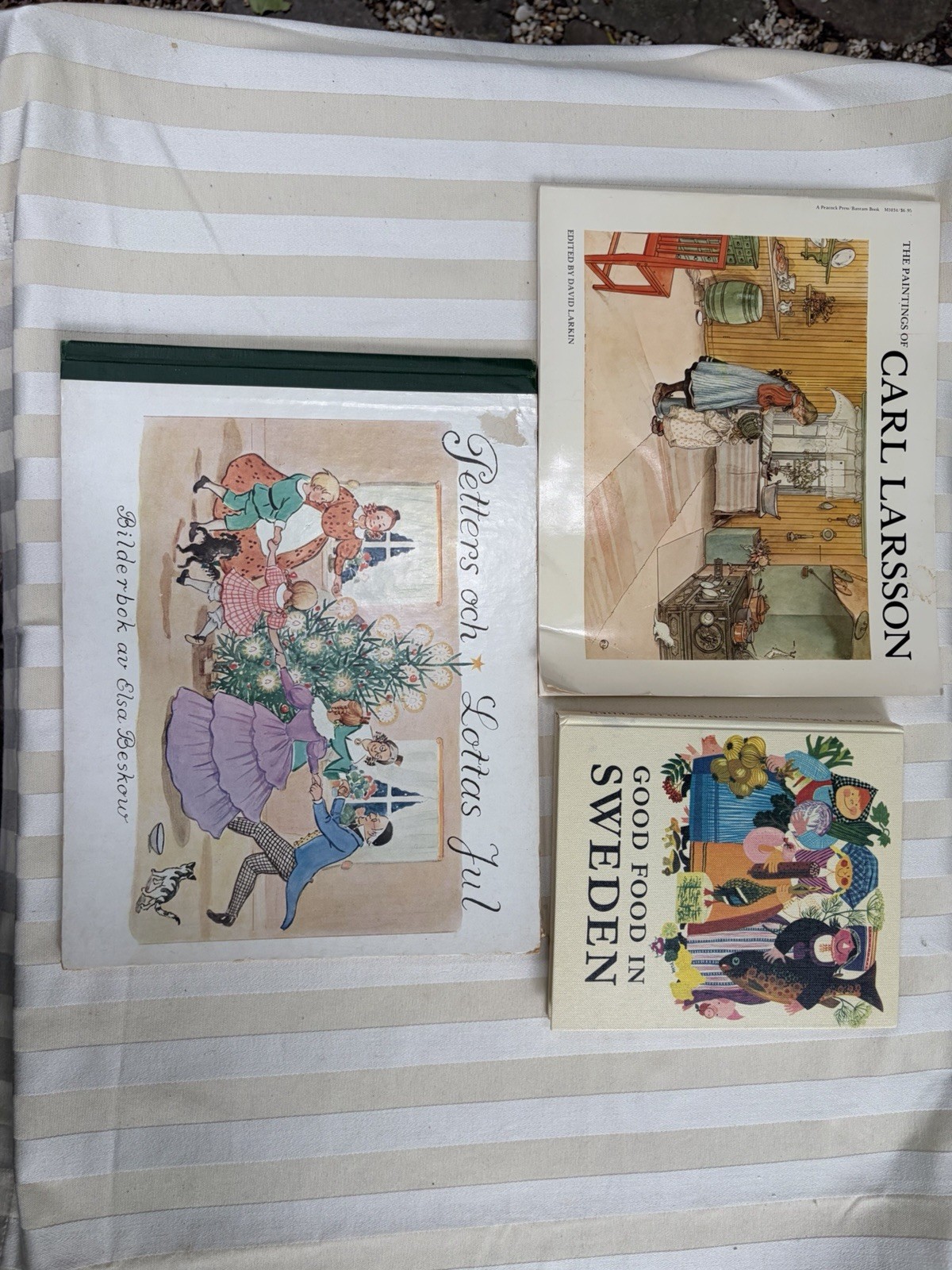 Lot 3 Sweden Books Good Food Cookbook + Carl Larsson Paintings & Petters Vtg