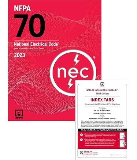 NFPA NEC 70 National Electrical Code 2023 Paperback Edition with Index Tabs