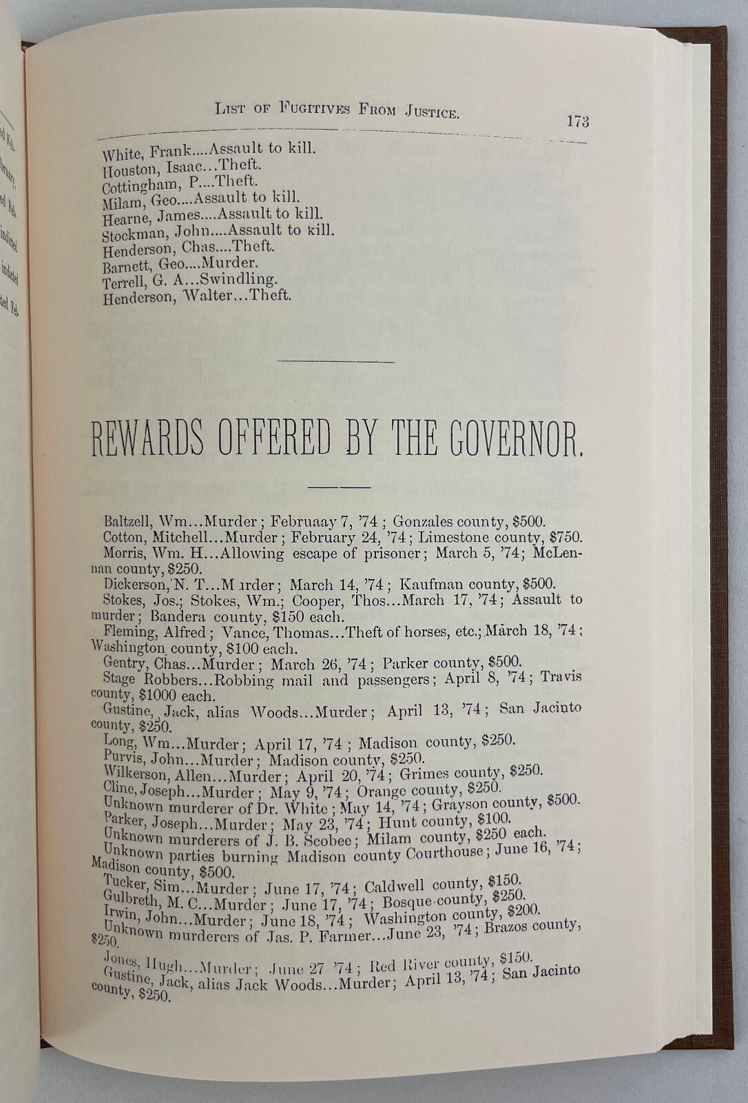 Fugitives from Justice : The Notebook of Texas Ranger Sergeant James B. Gillett