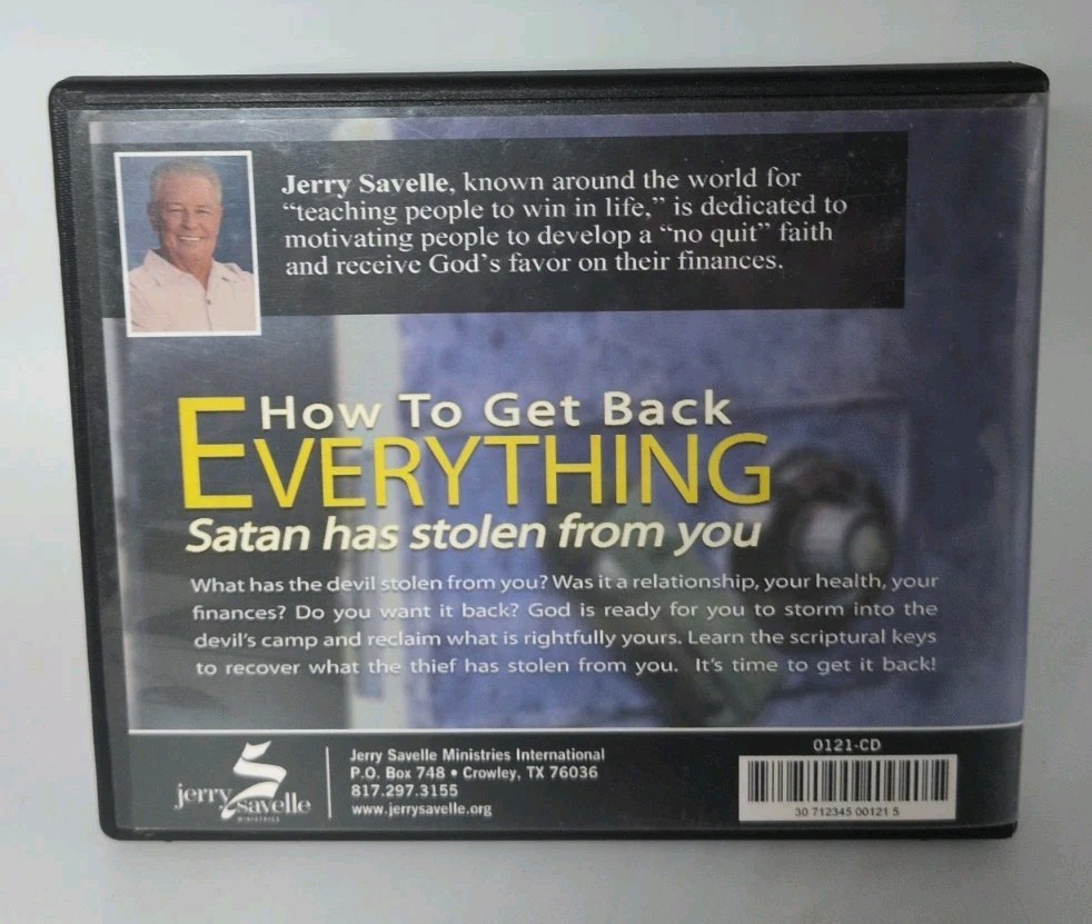 How To Get Back Everything Satan Has Stolen From You Jerry Savelle Audio CD B584