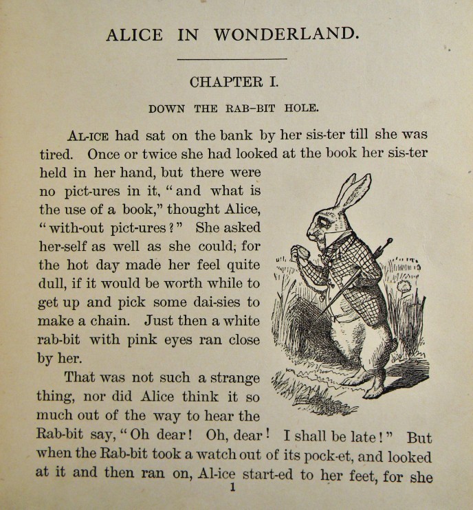 RARE Alice in Wonderland FIRST EDITION Lewis Carroll TENNIEL ILLUSTRATED Antique