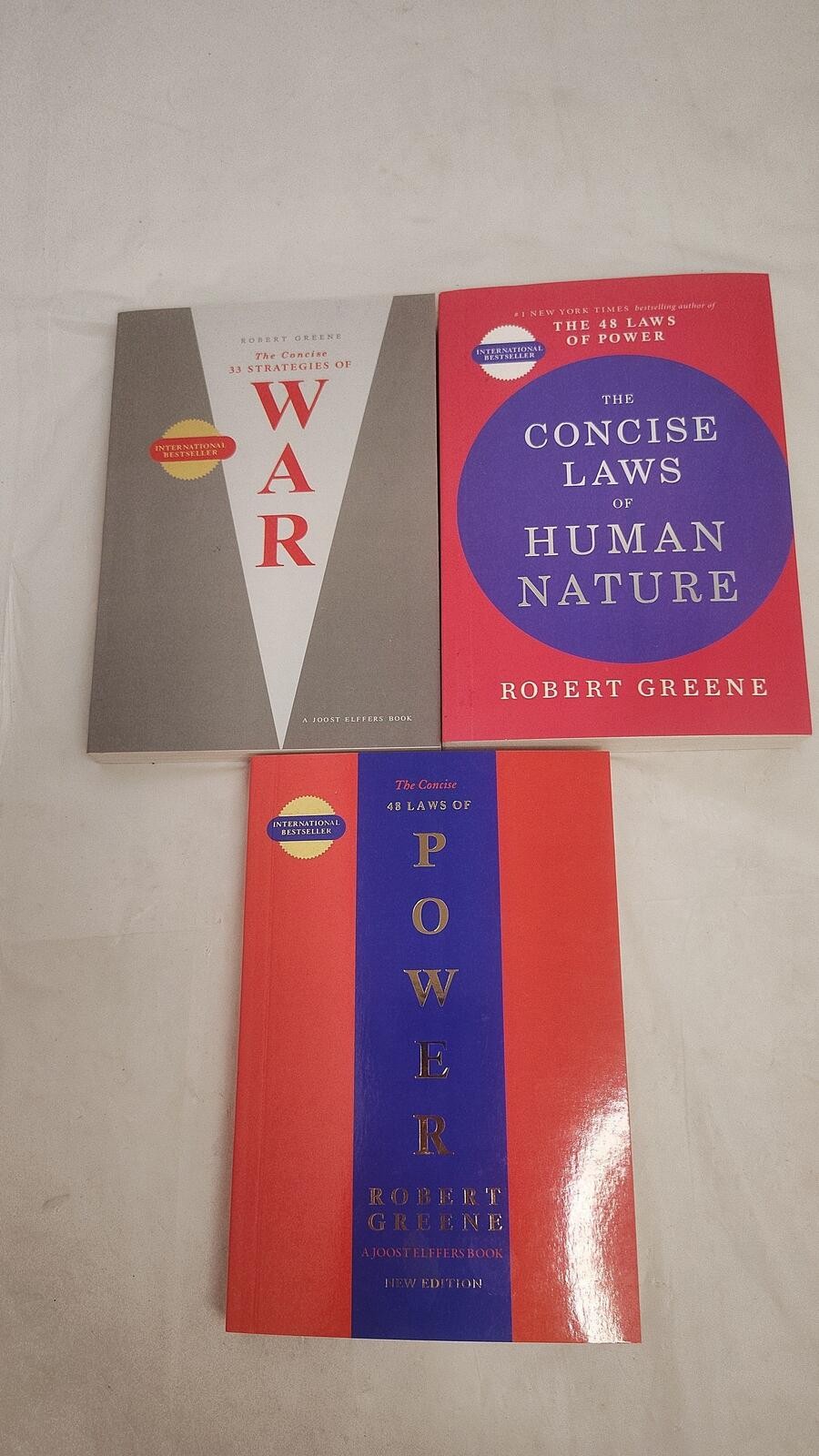 Robert Greene Concise Laws of Power Human Nature 33 Strategies of War 3 Book Lot