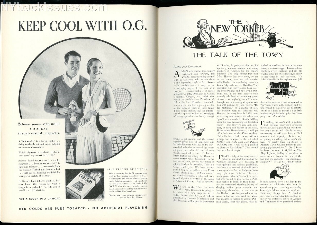 New Yorker magazine July 23 1932 Daniel Carter Beard profile Robert Benchley