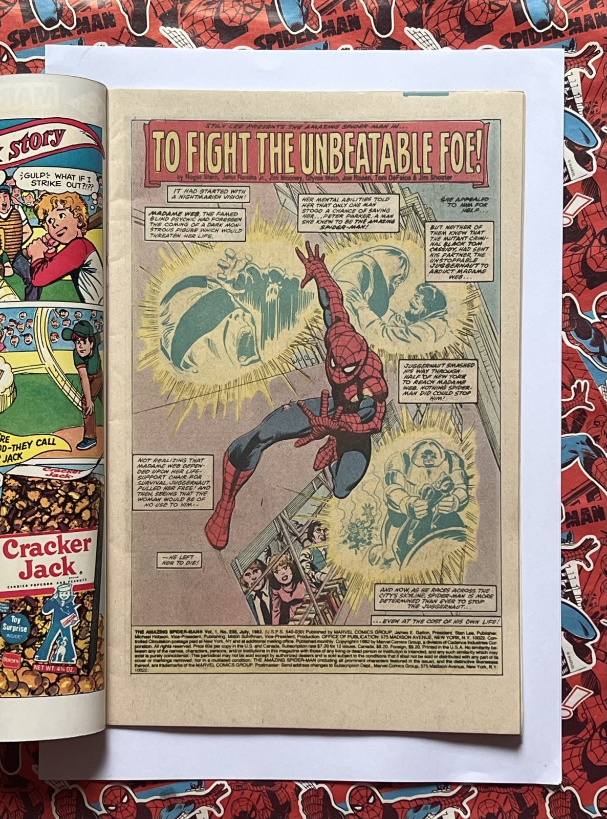 AMAZING SPIDER-MAN #230 – JUL 1982 – JUGGERNAUT APPEARANCE! – VFN+ (8.5) CENTS!