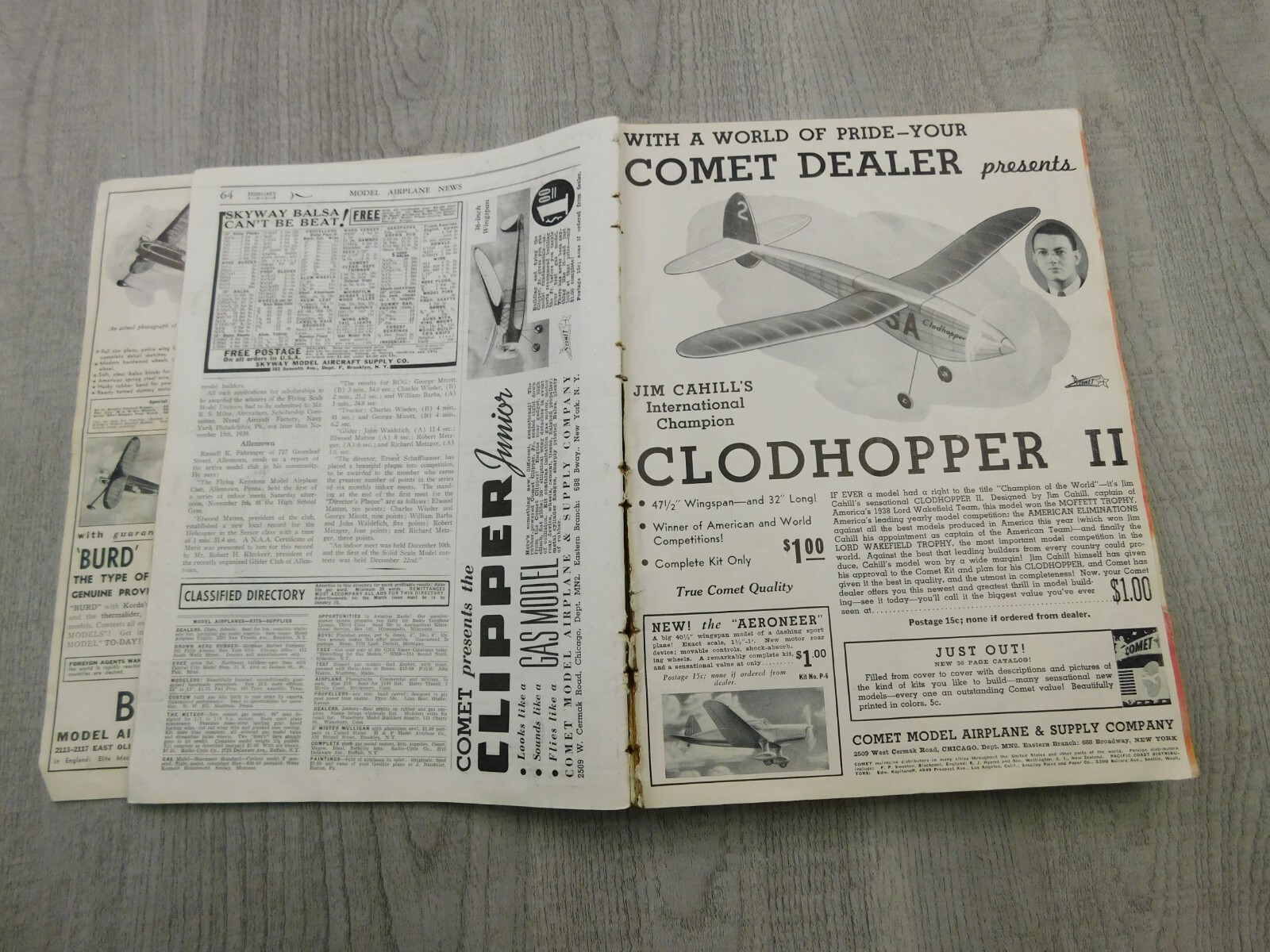 MODEL AIRPLANE NEWS FEB JUN JUL AUG 1939 Planes WII Boeing Vintage Magazine Lot