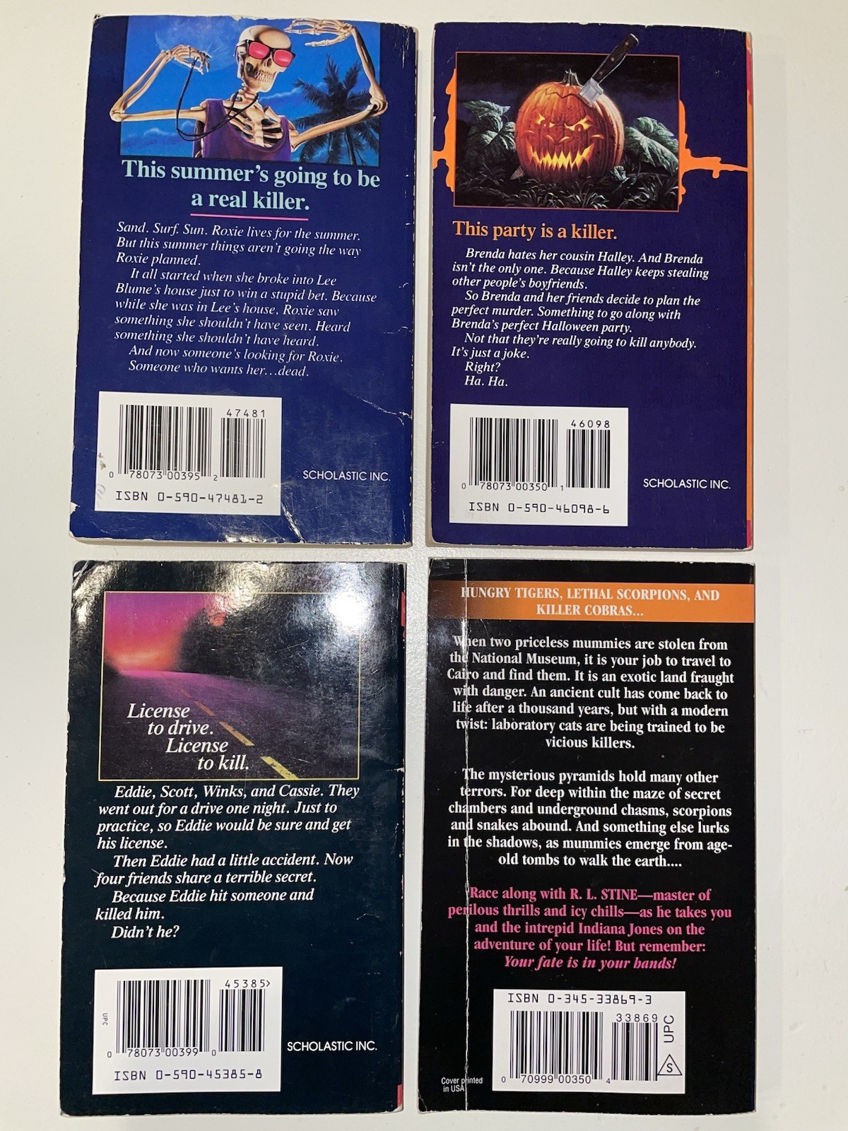 Lot of 4 RL Stine-Hit & Run, Halloween Night, I Saw You, Cult Of Mummy’s Crypt