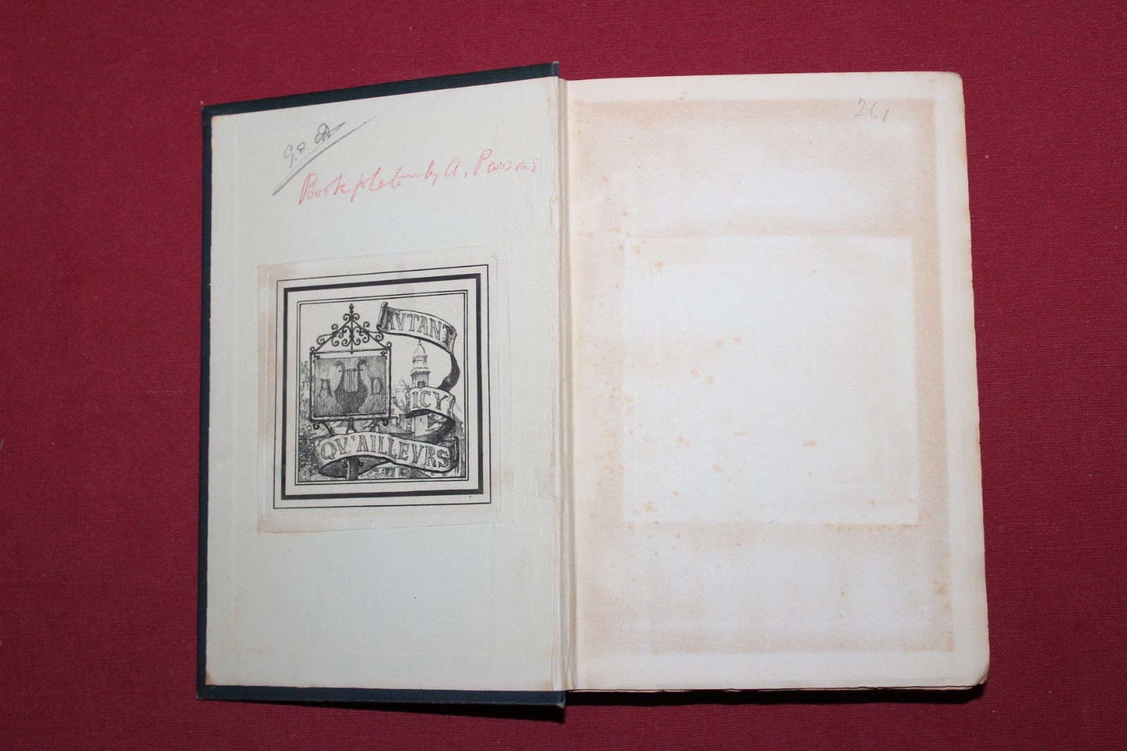 1913 Austin Dobson collected poems Ninth ed Author’s bookplate front + rear