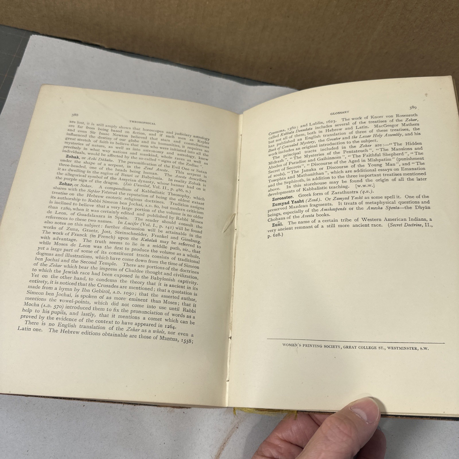 The Theosophical Glossary by H.P. Blavatsky 1892 First Edition Book Provenance