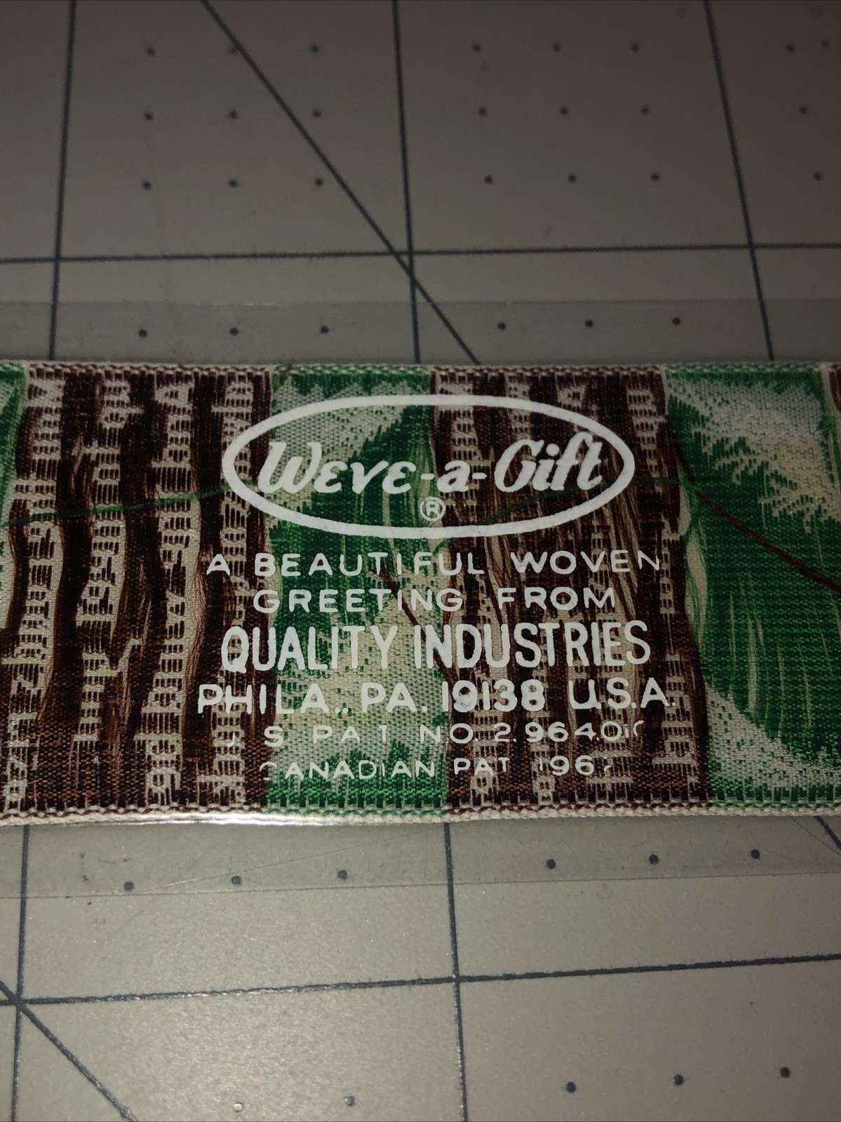 WIND AT YOUR BACK Weve-A-Gift Lovely Bookmark Vintage Philadelphia PA Polyester
