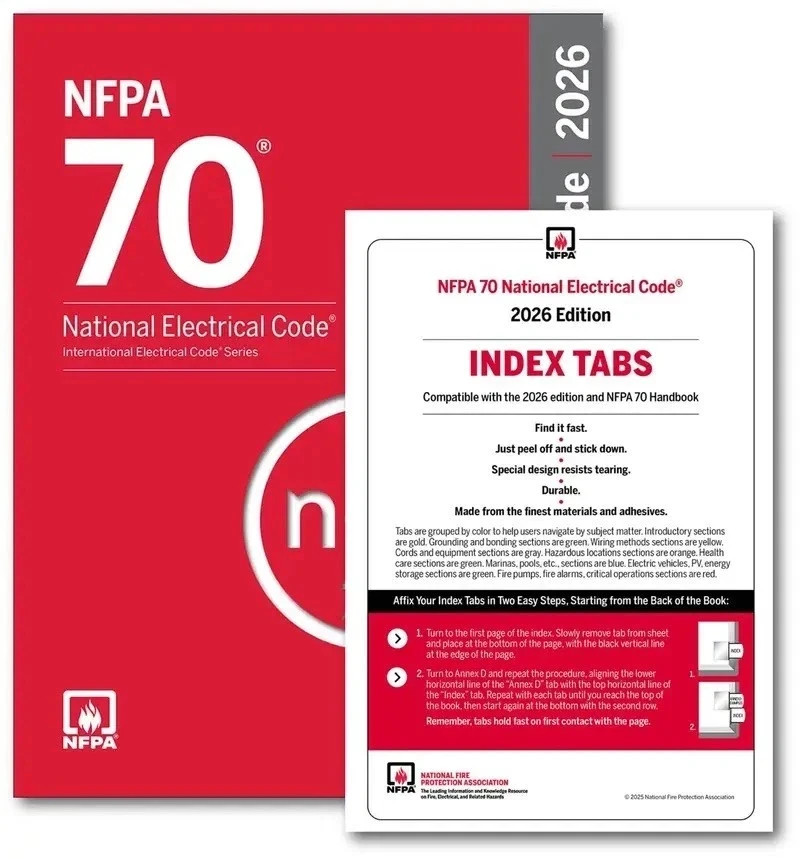 NFPA 70 National Electrical Code NEC 2026 Edition + Index tab USA Item Free Ship