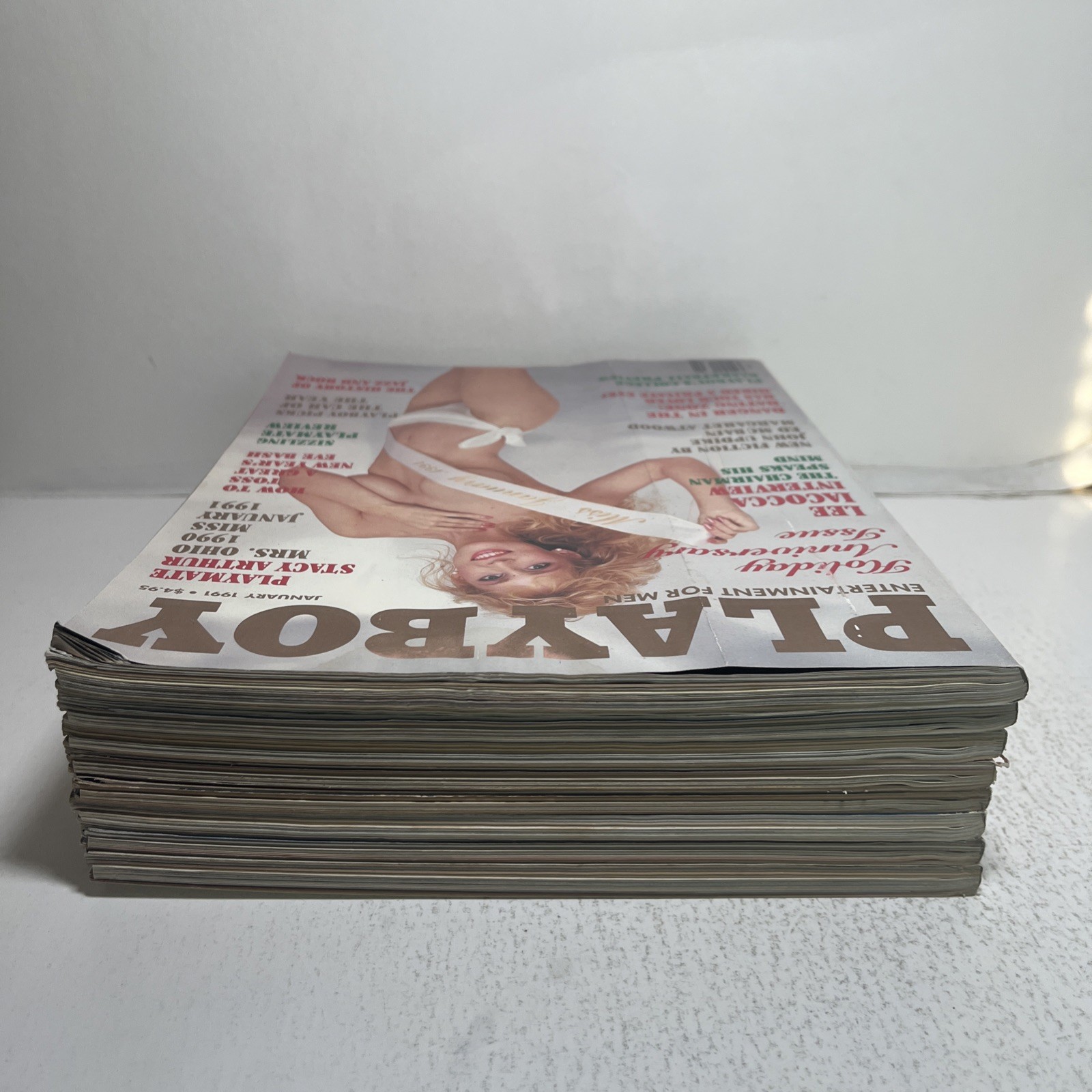 Lot Of 8 Vintage 1991 Playboy Magazines Jan, Apr, May, Jul, Aug, Sep, Nov, Dec
