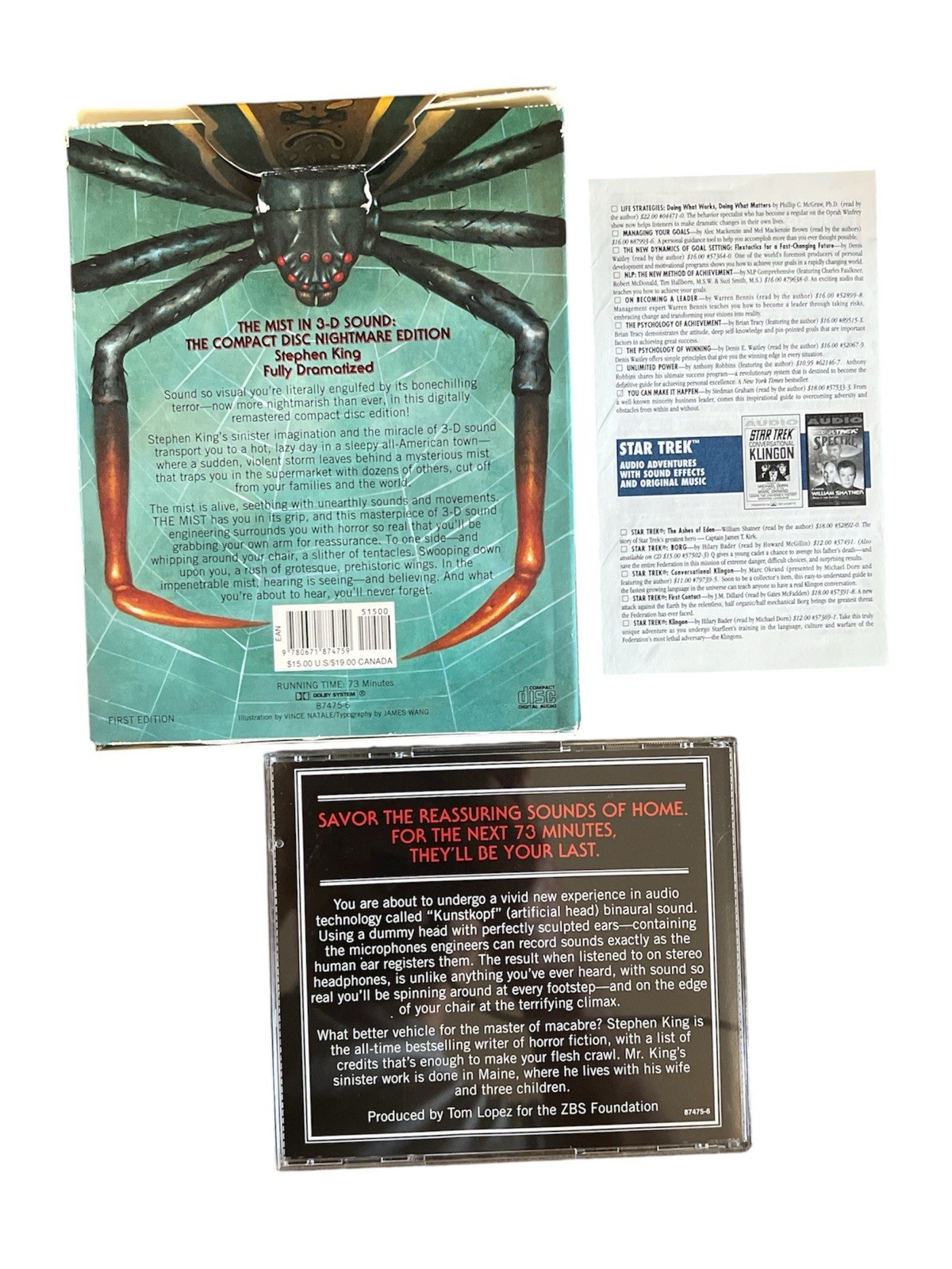 The Mist by Stephen King 3D Sound CD Nightmare Edition Halloween Horror Book Sca