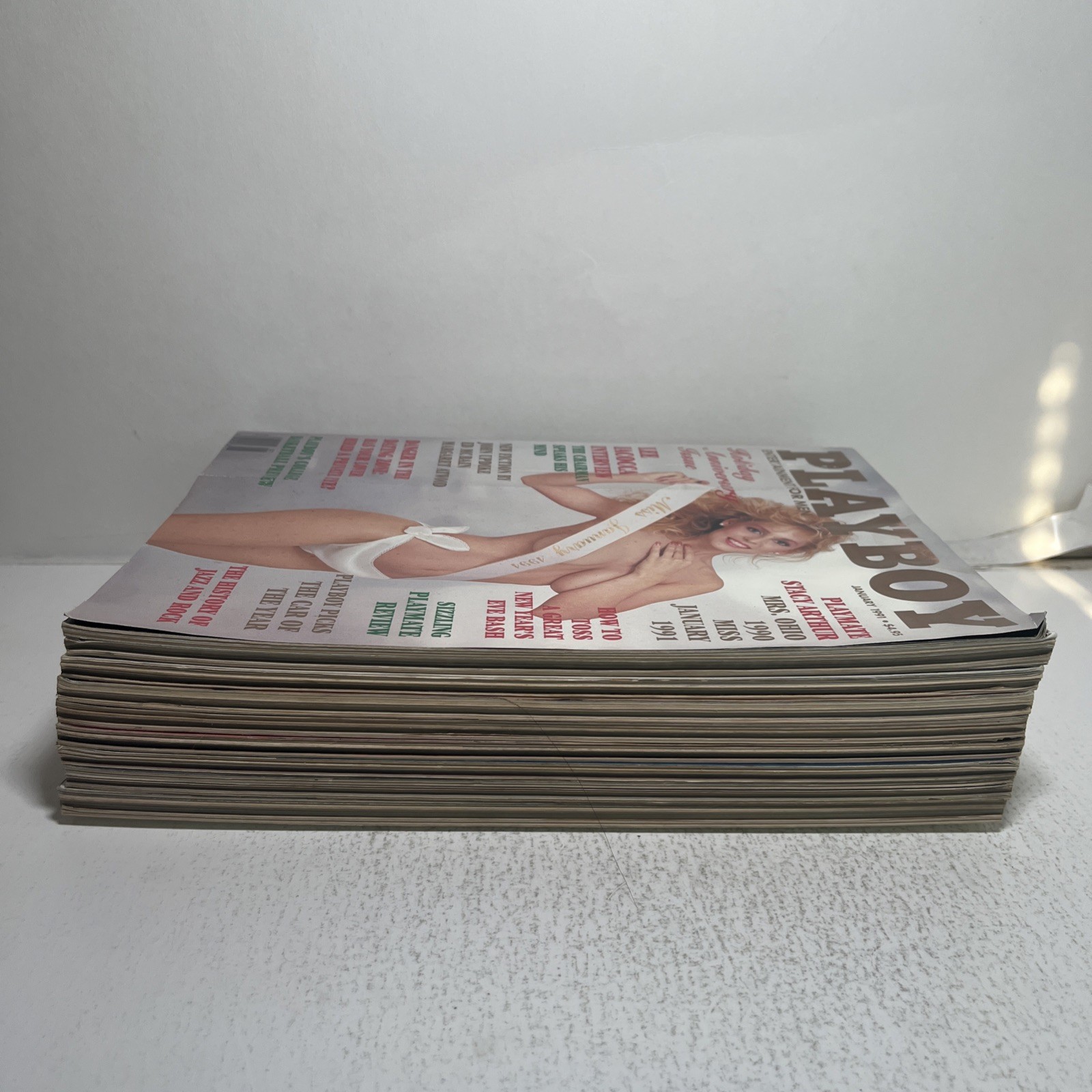 Lot Of 8 Vintage 1991 Playboy Magazines Jan, Apr, May, Jul, Aug, Sep, Nov, Dec