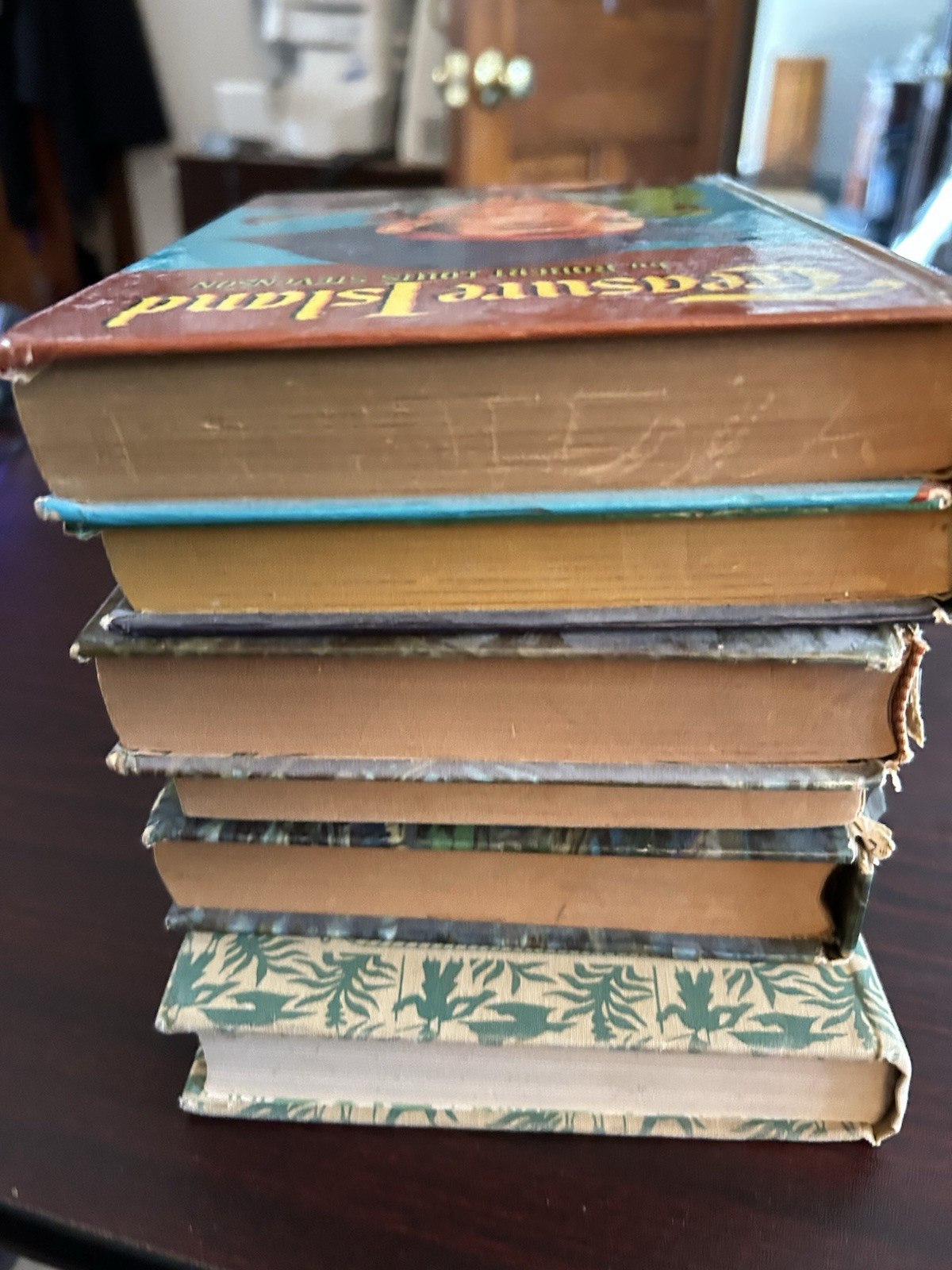 #584 6 Books Robinson Crusoe, Huck Finn , Tom Sawyer,Davy Crockett & More !