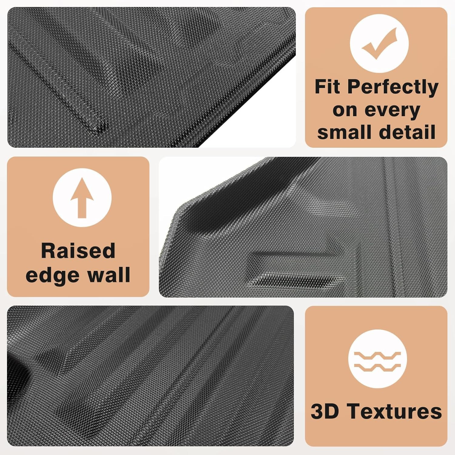 Truck Bed Mat & Floor Mats Front Rear Full Set Compatible with Ford Ranger 2024-