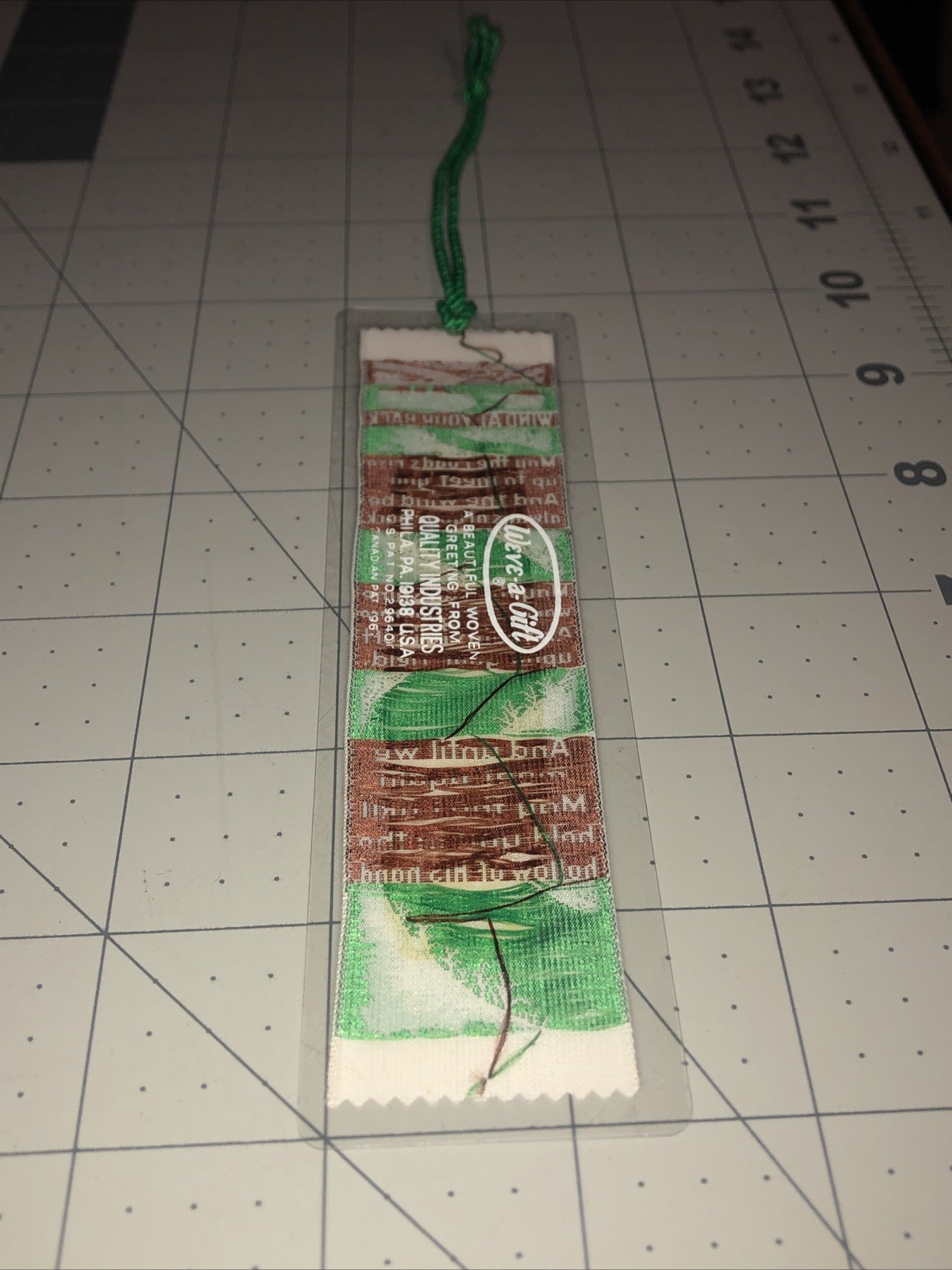 WIND AT YOUR BACK Weve-A-Gift Lovely Bookmark Vintage Philadelphia PA Polyester
