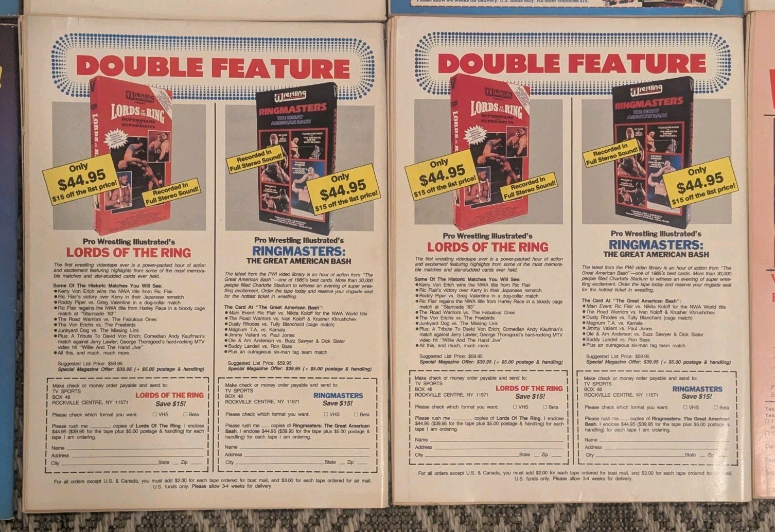 The Wrestler Vintage Pro Wrestling Magazines Lot of Ten – 1982/1986/1987