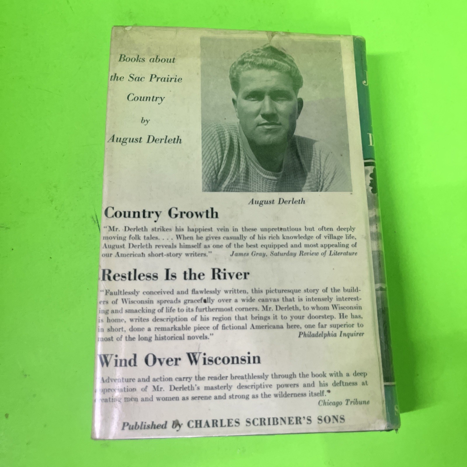 BRIGHT JOURNEY by August Derleth 1940 VTG 1st Edition HCDJ Scribner’s Sons