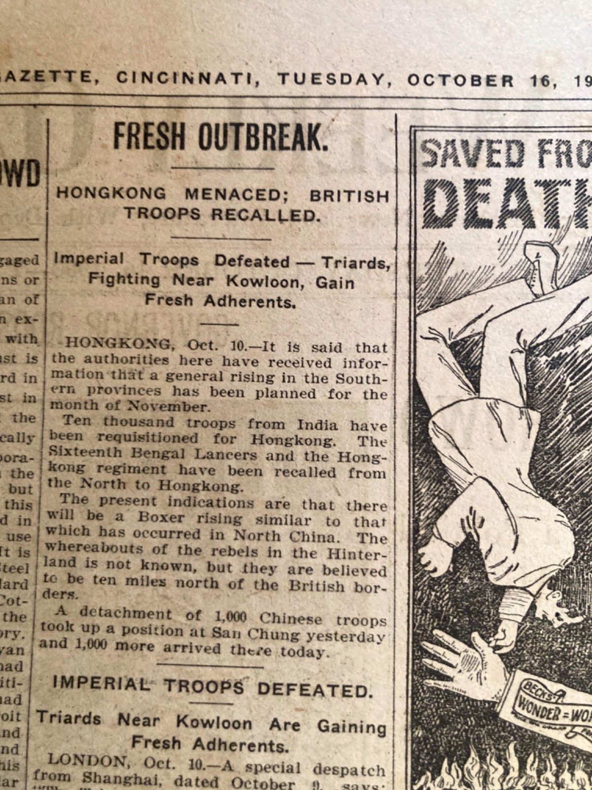 The Weekly Gazette-Cincinnati, OH-Oct. 16, 1900–Roosevelt visits Covington, KY