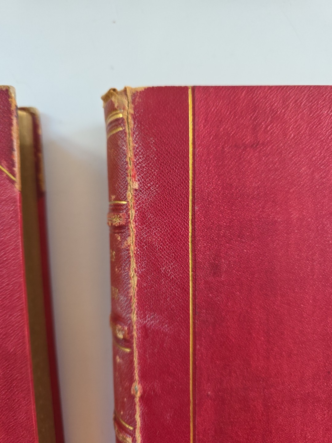 1843 Fables de La Fontaine 2 Volume Leather Set Grandville Illustrated French