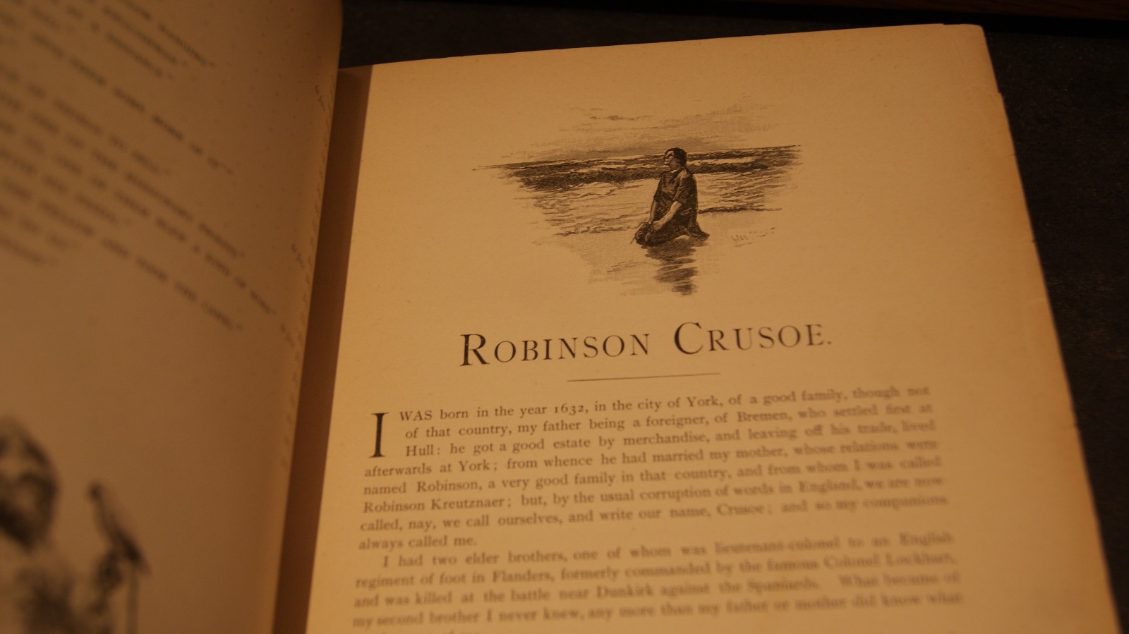 Antique Robinson Crusoe by Daniel Defoe – Red Ornate HC 120 Illustrations Paget