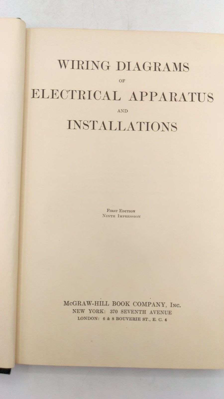 Wiring Diagrams of Electrical Apparatus and Installations Hardcover First Edi…