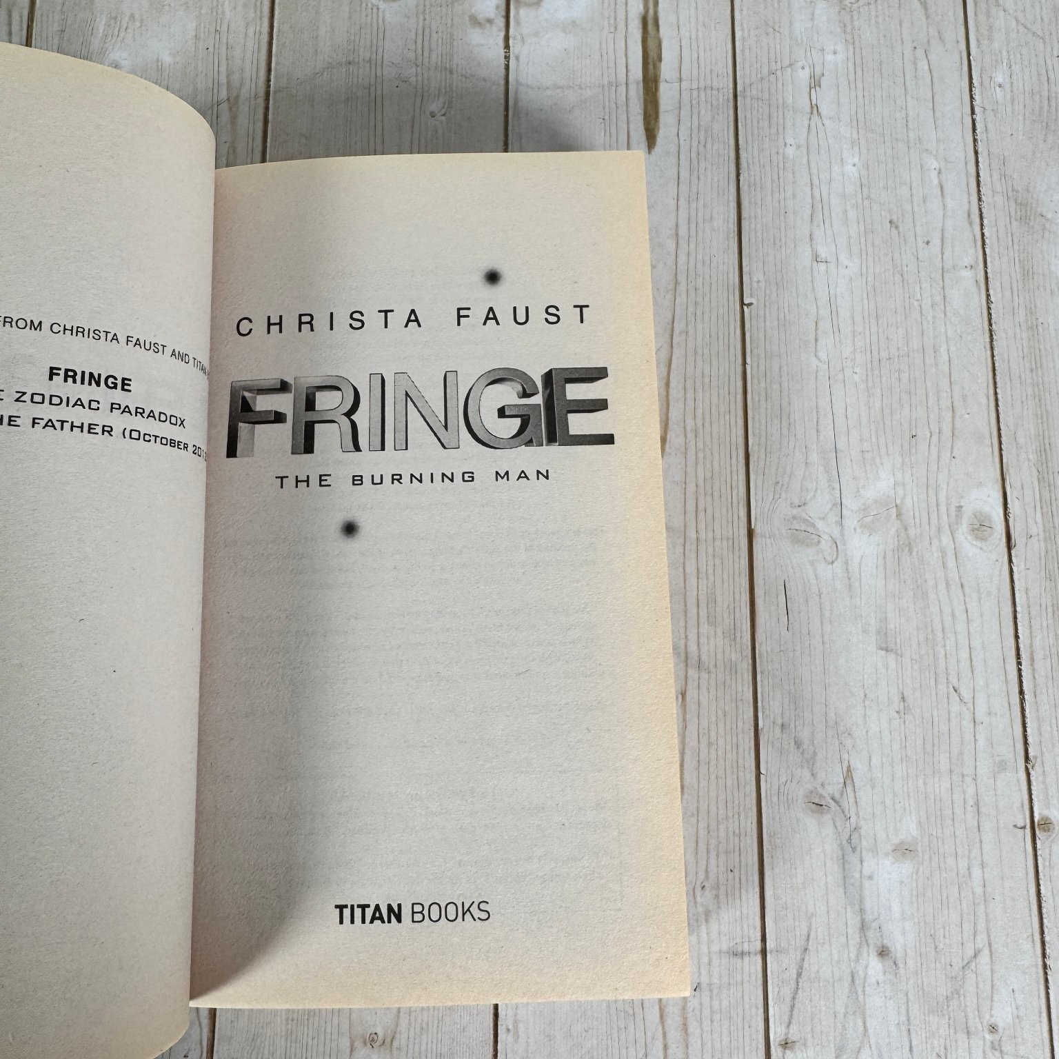 Fringe Books 1-3 Complete Set Christa Faust First Editions Sci-Fi TV Tie-In