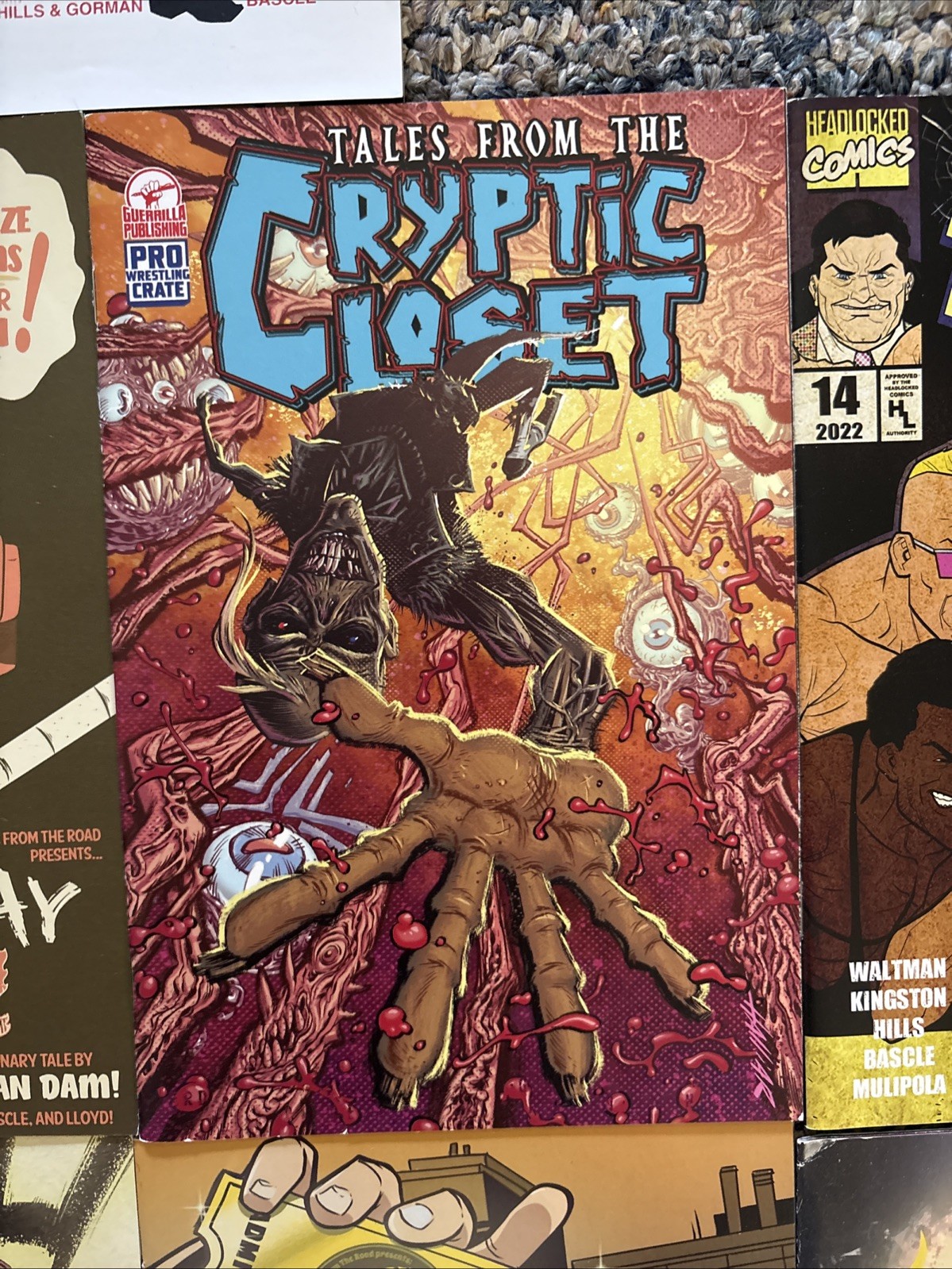 Lot of 9 Pro Wrestling Crate Exclusive Comic Books and 1 Paperback By Adam Page