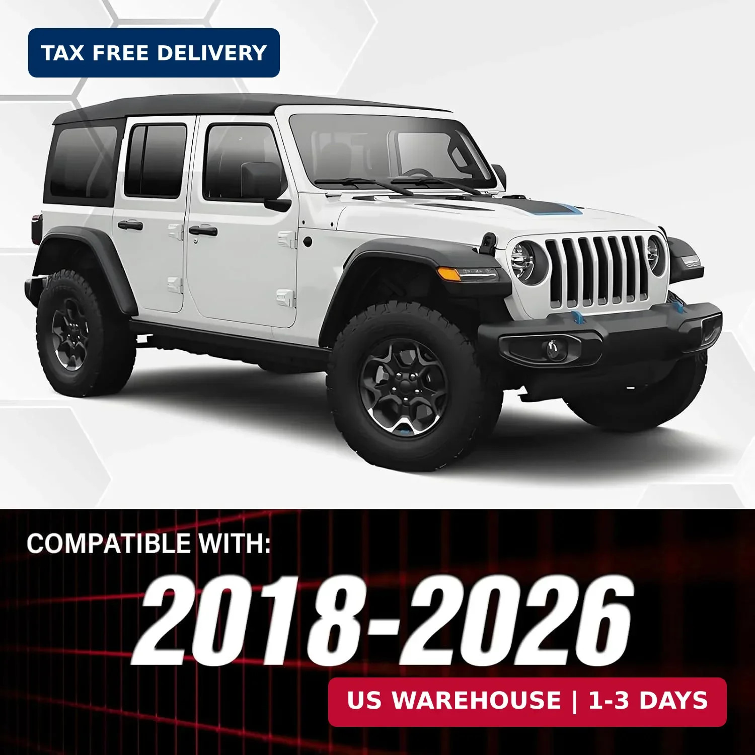 YZONA for JL JLU Flat Front & Rear Fender Flares Compatible with 2018 2019 2020
