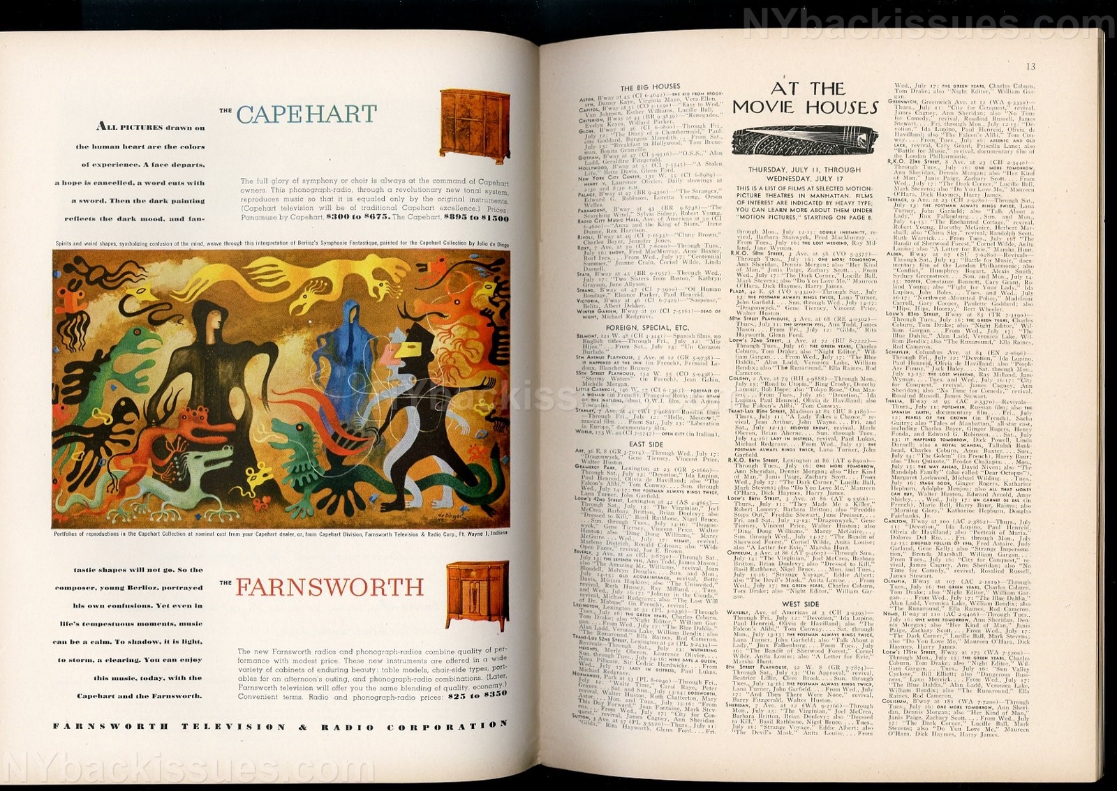 New Yorker magazine July 13 1946 Ludwig Bemelmans Charles Addams Helen Bevington