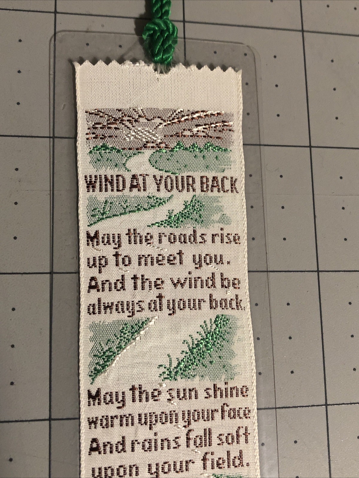 WIND AT YOUR BACK Weve-A-Gift Lovely Bookmark Vintage Philadelphia PA Polyester