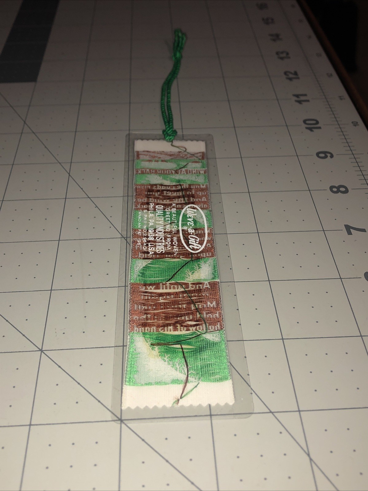 WIND AT YOUR BACK Weve-A-Gift Lovely Bookmark Vintage Philadelphia PA Polyester