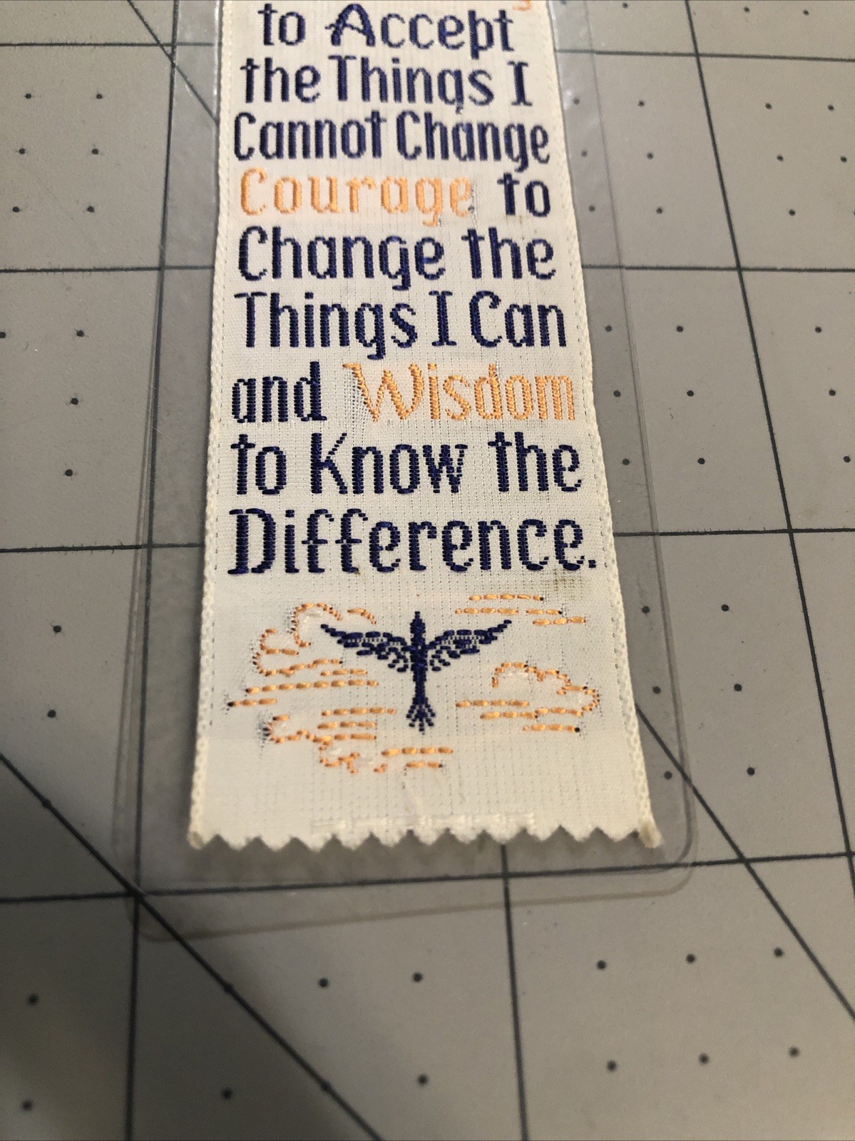 Serenity Prayer Weve-A-Gift Lovely Bookmark Vintage PA Polyester God Grant Me…