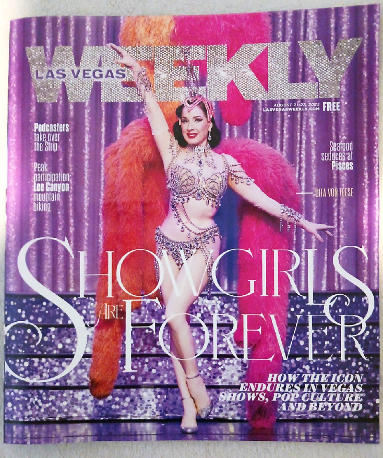 Las Vegas Weekly Magazine Dita Von Teese August 21-27 2025