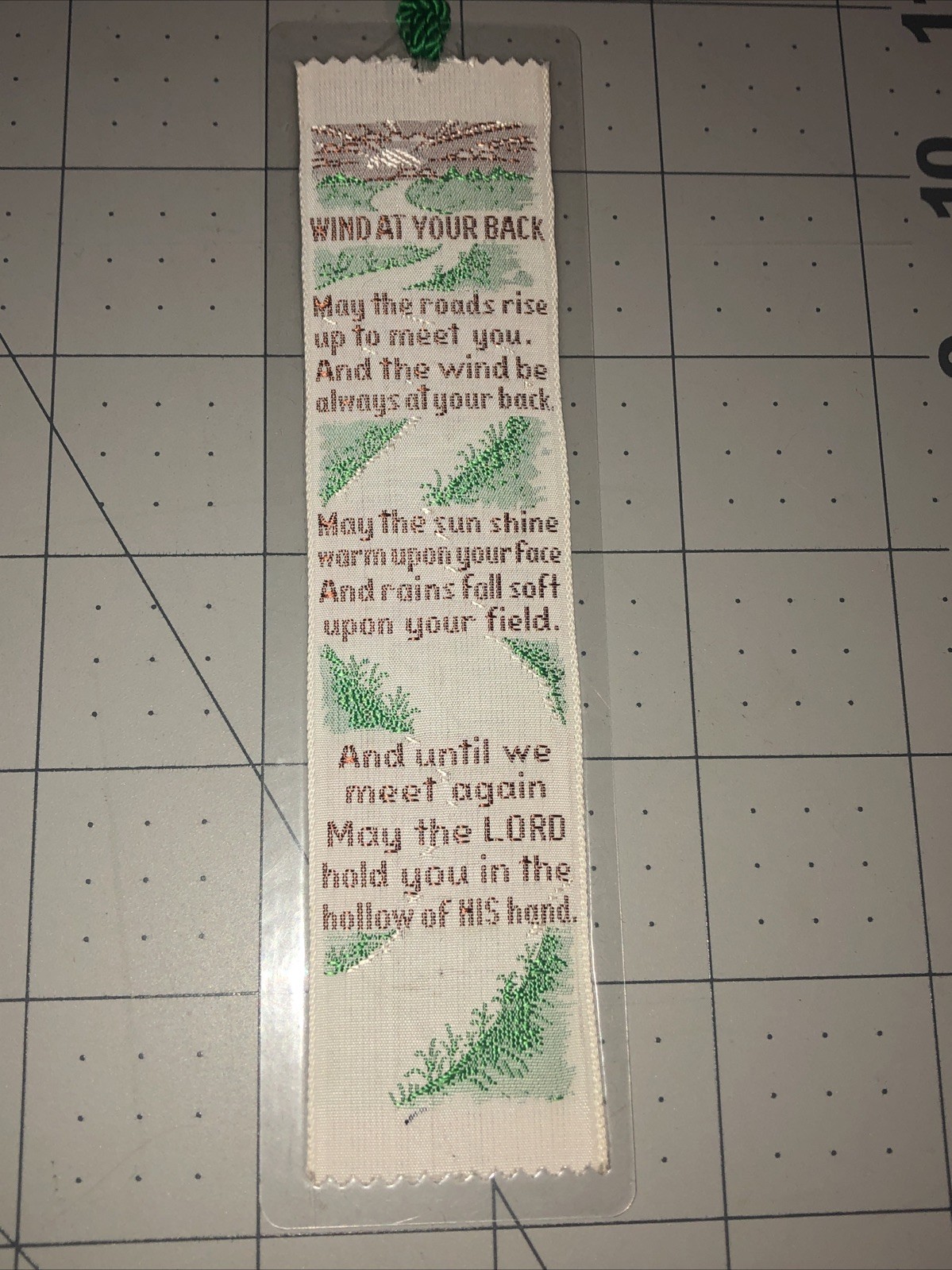 WIND AT YOUR BACK Weve-A-Gift Lovely Bookmark Vintage Philadelphia PA Polyester
