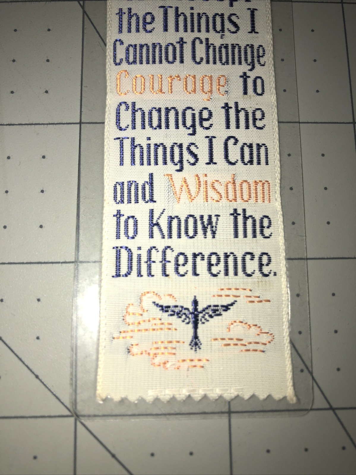 Serenity Prayer Weve-A-Gift Lovely Bookmark Vintage PA Polyester God Grant Me…