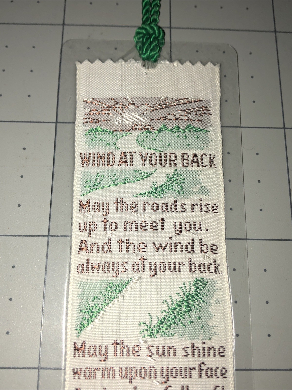 WIND AT YOUR BACK Weve-A-Gift Lovely Bookmark Vintage Philadelphia PA Polyester